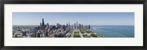 Framed City skyline from south end of Grant Park, Chicago, Lake Michigan, Cook County, Illinois 2009 Print