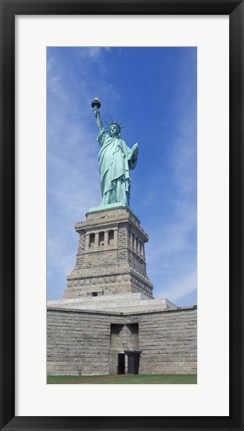 Framed Low angle view of a statue, Statue Of Liberty, Liberty Island, Upper New York Bay, New York City, New York State, USA Print