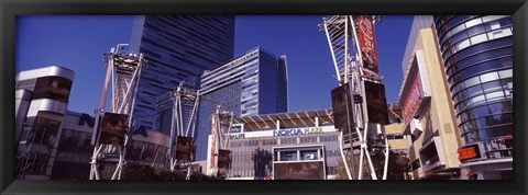 Framed Skyscrapers in a city, Nokia Plaza, City of Los Angeles, California, USA Print