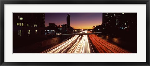 Framed Traffic on the road, City of Los Angeles, California, USA Print