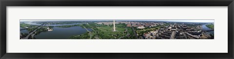 Framed Aerial view of a monument, Tidal Basin, Constitution Avenue, Washington DC, USA Print