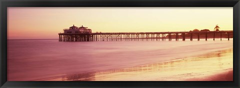 Framed Pier at sunrise, Malibu Pier, Malibu, Los Angeles County, California, USA Print