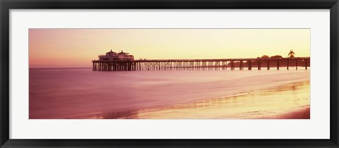 Framed Pier at sunrise, Malibu Pier, Malibu, Los Angeles County, California, USA Print