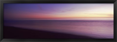 Framed Ocean at sunset, Los Angeles County, California, USA Print