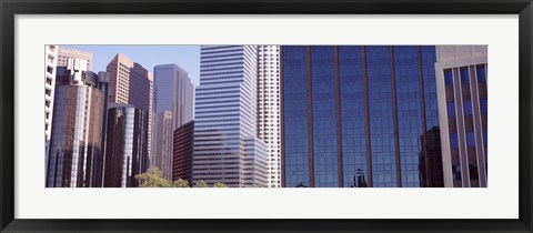 Framed Close up of skyscrapers in Los Angeles, Los Angeles County, California, USA Print