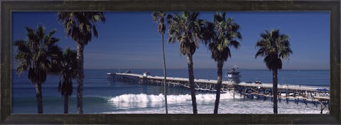 Framed Pier over an ocean, San Clemente Pier, Los Angeles County, California, USA Print