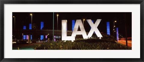 Framed Neon sign at an airport, LAX Airport, City Of Los Angeles, Los Angeles County, California, USA Print