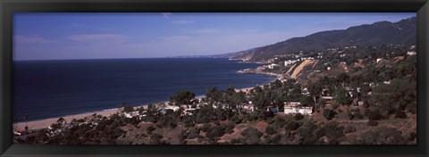 Framed High angle view of an ocean, Malibu Beach, Malibu, Los Angeles County, California, USA Print