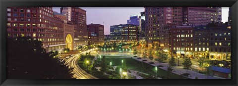 Framed Buildings in a city, Atlantic Avenue, Wharf District, Boston, Suffolk County, Massachusetts, USA 2010 Print