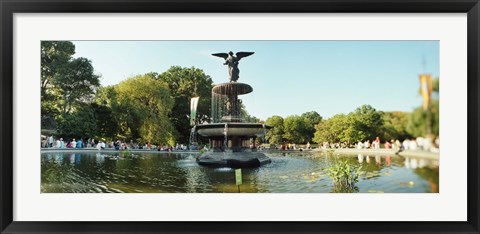 Framed Fountain in a park, Central Park, Manhattan, New York City, New York State, USA Print