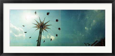 Framed Low angle view of a park ride, Brooklyn Flyer Ride, Luna Park, Coney Island, Brooklyn, New York City, New York State, USA Print