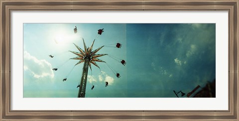 Framed Low angle view of a park ride, Brooklyn Flyer Ride, Luna Park, Coney Island, Brooklyn, New York City, New York State, USA Print