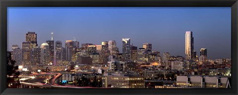 Framed San Francisco Skyline Lit Up at Night Print