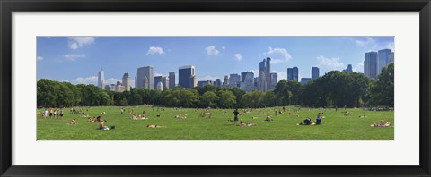 Framed Tourists resting in a park, Sheep Meadow, Central Park, Manhattan, New York City, New York State, USA Print