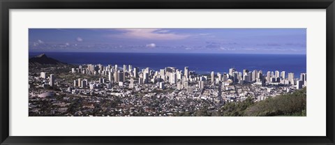 Framed Honolulu skyline, Oahu, Honolulu County, Hawaii, USA 2010 Print