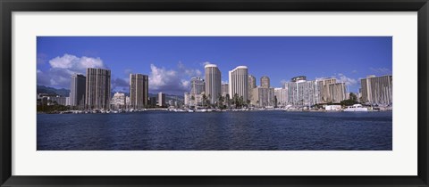 Framed Honolulu skyline, Hawaii Print