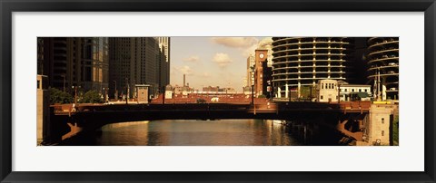 Framed Buildings at the waterfront, Marina Towers, Chicago River, Chicago, Cook County, Illinois, USA Print