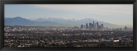 Framed High angle view of a city, Los Angeles, California Print