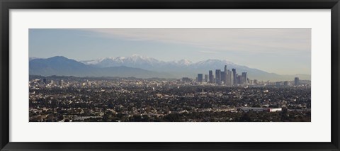 Framed High angle view of a city, Los Angeles, California Print