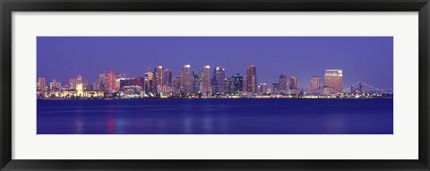 Framed San Diego in Bright Blue Print