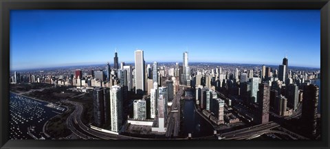 Framed Skyscrapers in a city, Trump Tower, Chicago River, Chicago, Cook County, Illinois, USA 2011 Print