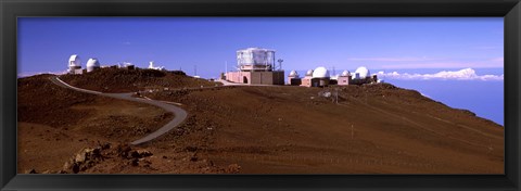 Framed Science city observatories, Haleakala National Park, Maui, Hawaii, USA Print