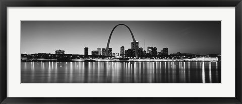 Framed Black and white view of St. Louis, Missouri Print