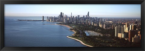 Framed Skyscrapers at the waterfront, Grant Park, Lake Michigan, Chicago, Cook County, Illinois, USA 2011 Print