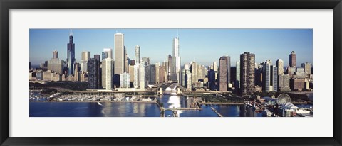 Framed Skyscrapers in a city, Navy Pier, Chicago Harbor, Chicago, Cook County, Illinois, USA 2011 Print