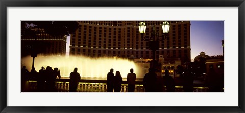 Framed Tourists looking at a fountain, Las Vegas, Clark County, Nevada, USA Print