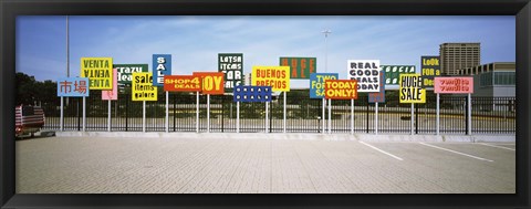 Framed Signs on a street, Maxwell Street, Chicago, Illinois, USA Print