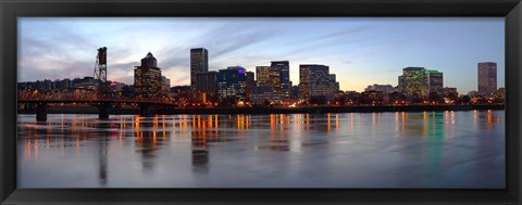 Framed Buildings at the waterfront, Portland, Multnomah County, Oregon Print