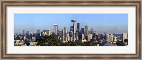 Framed Seattle city skyline and downtown financial building, King County, Washington State, USA 2010 Print