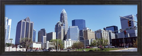 Framed Charlotte Skyline, North Carolina Print