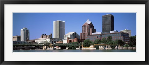 Framed Buildings at the waterfront, Genesee River, Rochester, Monroe County, New York State Print