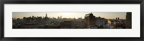 Framed High angle view of buildings in a city at dawn, Manhattan, New York City, New York State, USA Print