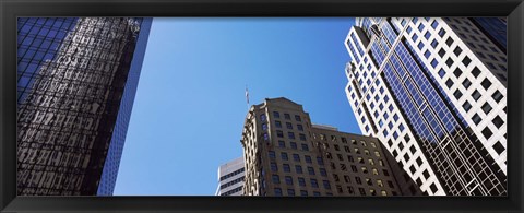 Framed Low angle view of skyscrapers in a city, Charlotte, Mecklenburg County, North Carolina, USA 2011 Print