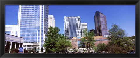 Framed Downtown modern buildings in a city, Charlotte, Mecklenburg County, North Carolina, USA 2011 Print