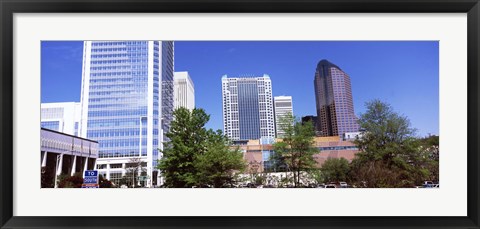 Framed Downtown modern buildings in a city, Charlotte, Mecklenburg County, North Carolina, USA 2011 Print