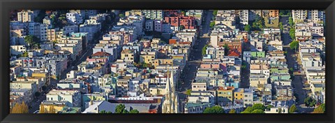 Framed Buildings Viewed from the Coit tower of Russian Hill, San Francisco Print