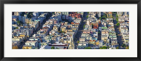 Framed Buildings Viewed from the Coit tower of Russian Hill, San Francisco Print