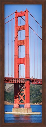 Framed Suspension bridge tower, Golden Gate Bridge, San Francisco Bay, San Francisco, California, USA Print