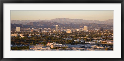 Framed Buildings in a city, Miracle Mile, Hayden Tract, Hollywood, Griffith Park Observatory, Los Angeles, California, USA Print