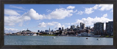 Framed Skyscrapers, Transamerica Pyramid, Ghirardelli Building, Coit Tower, Marina Park, San Francisco, California, USA Print