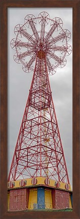 Framed Parachute Jump Tower along Riegelmann Boardwalk, Long Island, Coney Island, New York City, New York State, USA Print