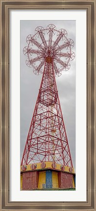 Framed Parachute Jump Tower along Riegelmann Boardwalk, Long Island, Coney Island, New York City, New York State, USA Print