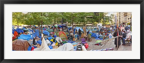 Framed Occupy Wall Street at Zuccotti Park, Lower Manhattan, Manhattan, New York City, New York State, USA Print