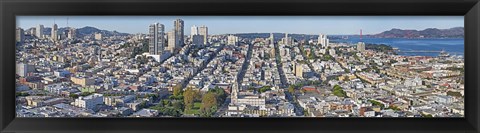 Framed High angle view of San Francisco, California Print