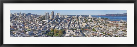 Framed High angle view of San Francisco, California Print