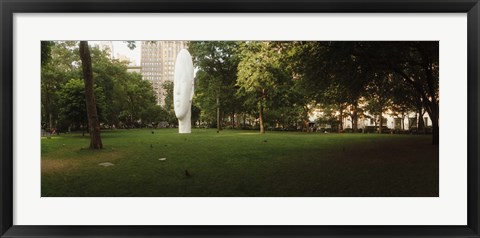 Framed Large head sculpture in a park, Madison Square Park, Madison Square, Manhattan, New York City, New York State, USA Print